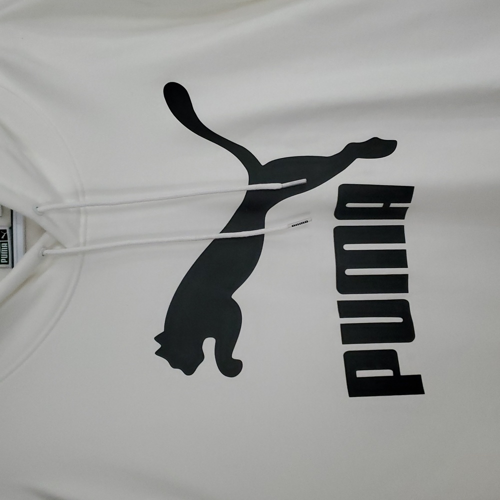New Puma Claccic's Men's White Big And Tall Logo Hoodie. Size 2XLT. - Picture 5 of 10